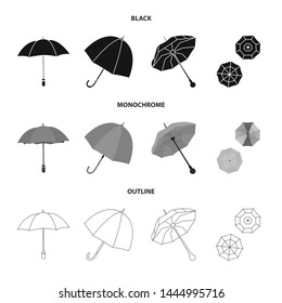 Vector illustration of protection and closed sign. Collection of protection and rainy stock vector illustration.