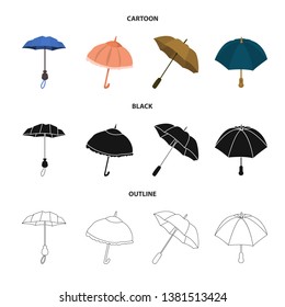 Vector illustration of protection and closed symbol. Collection of protection and rainy vector icon for stock.