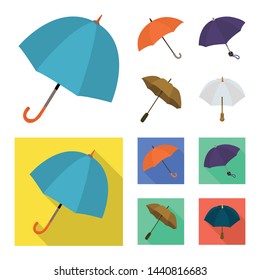 Vector illustration of protection and closed symbol. Collection of protection and rainy vector icon for stock.
