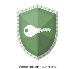 Vector Illustration Protection concept. key and shield icon. editable vector.
