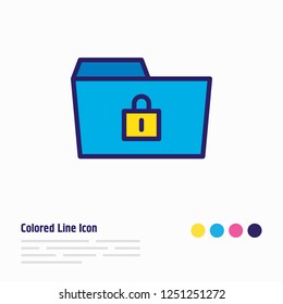 Vector illustration of protection icon colored line. Beautiful folder element also can be used as locked folder icon element.