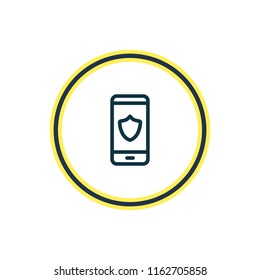 Vector illustration of protection icon line. Beautiful phone element also can be used as security icon element.