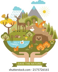 Ilustración vectorial de la naturaleza de la protección.