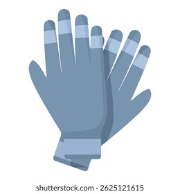 Vector illustration of protective blue rubber gloves for cleaning or medical use