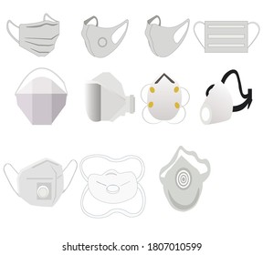 vector illustration of protective masks