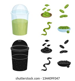 Vector illustration of protein and sea icon. Collection of protein and natural stock symbol for web.