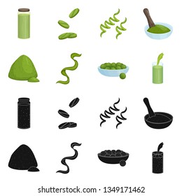 Vector illustration of protein and sea icon. Collection of protein and natural stock symbol for web.
