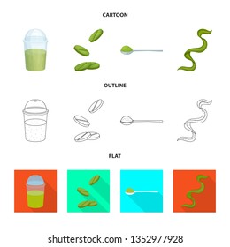 Vector illustration of protein and sea icon. Collection of protein and natural vector icon for stock.