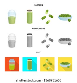 Vector illustration of protein and sea icon. Collection of protein and natural stock symbol for web.