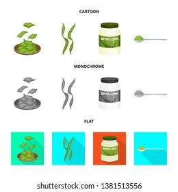 Vector illustration of protein and sea icon. Set of protein and natural vector icon for stock.