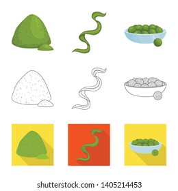 Vector illustration of protein and sea icon. Collection of protein and natural stock vector illustration.
