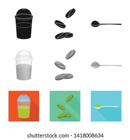 Vector illustration of protein and sea icon. Collection of protein and natural stock symbol for web.