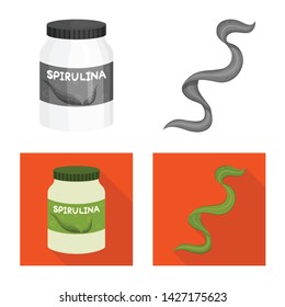 Vector illustration of protein and sea icon. Collection of protein and natural stock symbol for web.