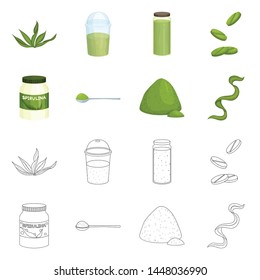 Vector illustration of protein and sea icon. Set of protein and natural stock symbol for web.