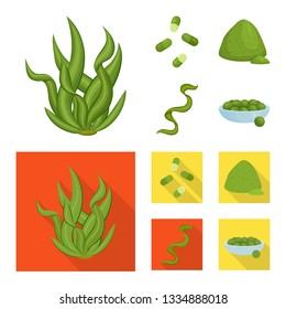 Vector illustration of protein and sea logo. Collection of protein and natural stock vector illustration.