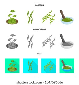 Vector illustration of protein and sea logo. Set of protein and natural stock symbol for web.