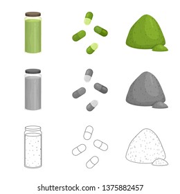 Vector illustration of protein and sea logo. Collection of protein and natural stock vector illustration.