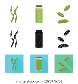 Vector illustration of protein and sea sign. Collection of protein and natural vector icon for stock.