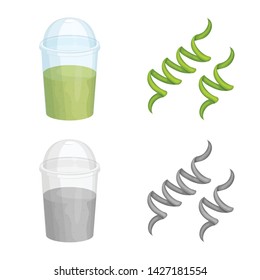 Vector illustration of protein and sea sign. Set of protein and natural stock symbol for web.