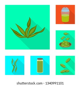 Vector illustration of protein and sea symbol. Set of protein and natural vector icon for stock.
