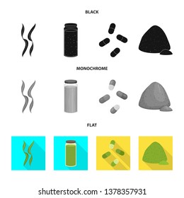 Vector illustration of protein and sea symbol. Set of protein and natural vector icon for stock.