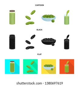 Vector illustration of protein and sea symbol. Set of protein and natural vector icon for stock.