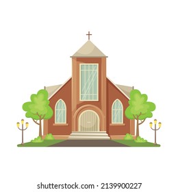 Vector Illustration Protestant Church Religious Architectural Stock ...