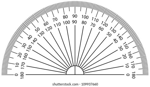 Vector illustration of protractor