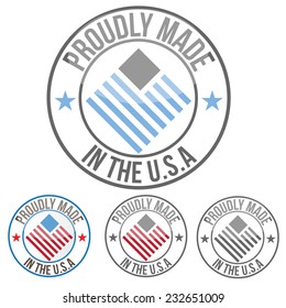 Vector Illustration Proudly Made In The USA Seal