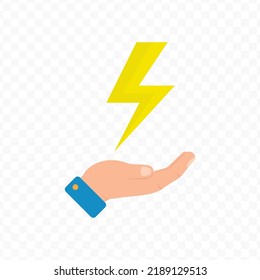 Vector illustration of provide electrical energy. Colored vector for website design .Simple design on transparent background (PNG).