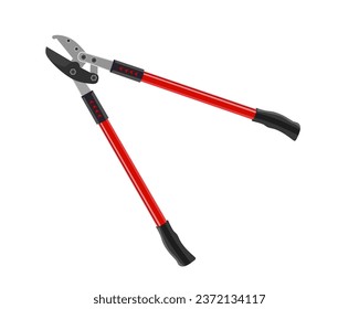 Vector Illustration of Pruning Shears, Garden Tools Flower Scissors isolated on white background. Gardening hand tools