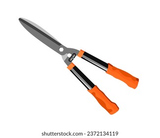 Vector Illustration of Pruning Shears, Garden Tools Flower Scissors isolated on white background. Gardening hand tools