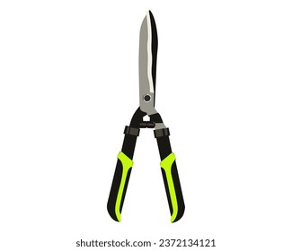 Vector Illustration of Pruning Shears, Garden Tools Flower Scissors isolated on white background. Gardening hand tools