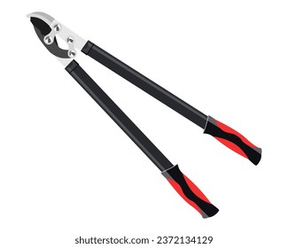 Vector Illustration of Pruning Shears, Garden Tools Flower Scissors isolated on white background. Gardening hand tools