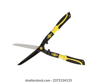 Vector Illustration of Pruning Shears, Garden Tools Flower Scissors isolated on white background. Gardening hand tools