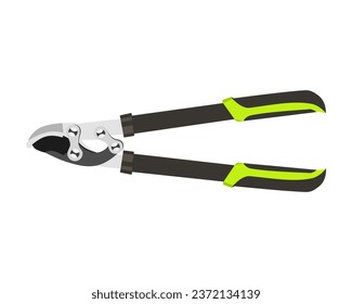 Vector Illustration of Pruning Shears, Garden Tools Flower Scissors isolated on white background. Gardening hand tools