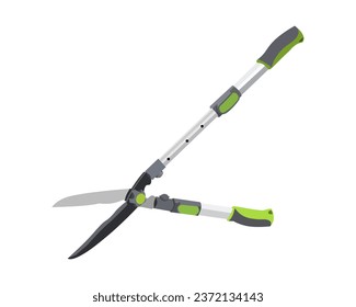 Vector Illustration of Pruning Shears, Garden Tools Flower Scissors isolated on white background. Gardening hand tools