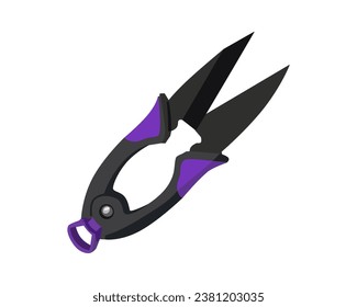 Vector Illustration of Pruning Shears, Garden Tools Flower Scissors isolated on white background. Gardening hand tools