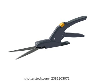 Vector Illustration of Pruning Shears, Garden Tools Flower Scissors isolated on white background. Gardening hand tools