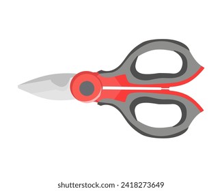 Vector Illustration of Pruning Shears, Garden Tools Flower Scissors isolated on white background. Gardening hand tools