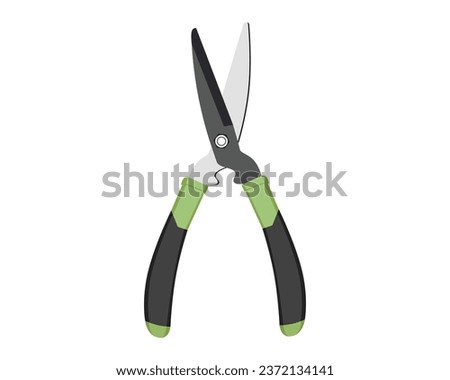 Vector Illustration of Pruning Shears, Garden Tools Flower Scissors isolated on white background. Gardening hand tools Foto d'archivio © 