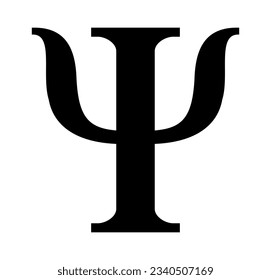 Vector illustration of Psi Greek letter icon on white background.