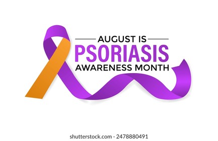 Vector illustration of Psoriasis awareness month is observed every year in August. Banner design template.