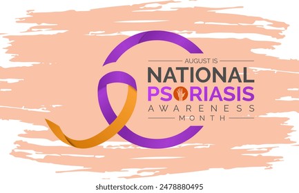 Vector illustration of Psoriasis awareness month is observed every year in August. Banner design template.