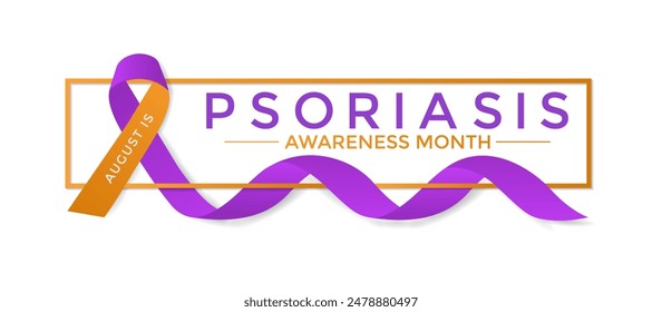 Vector illustration of Psoriasis awareness month is observed every year in August. Banner design template.