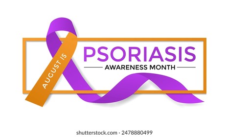 Vector illustration of Psoriasis awareness month is observed every year in August. Banner design template.