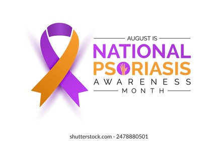 Vector illustration of Psoriasis awareness month is observed every year in August. Banner design template.