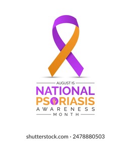 Vector illustration of Psoriasis awareness month is observed every year in August. Banner design template.