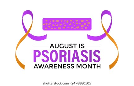 Vector illustration of Psoriasis awareness month is observed every year in August. Banner design template.