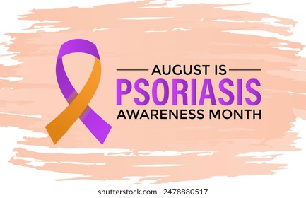 En agosto se observa cada año la Ilustración vectorial del mes de concienciación sobre la psoriasis. Plantilla de diseño de Anuncio.